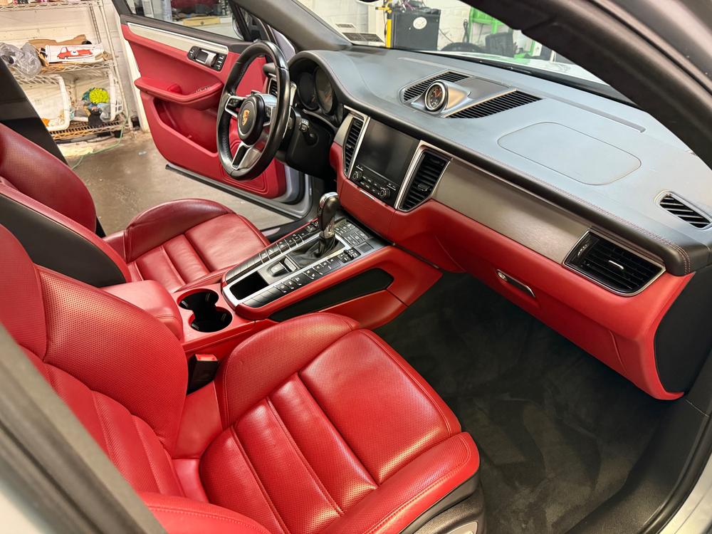 Red leather, Porsche Macan by In the Details Auto Spa, Allison Park