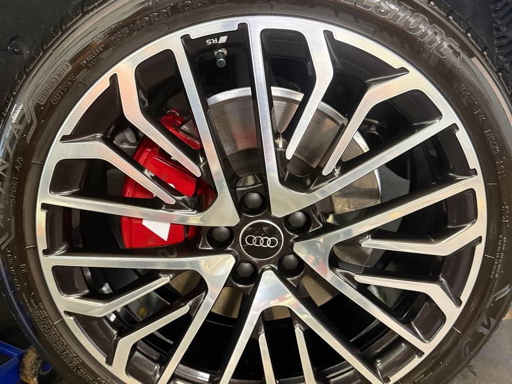 Audi wheels, red calipers by In the Details Auto Spa, Allison Park
